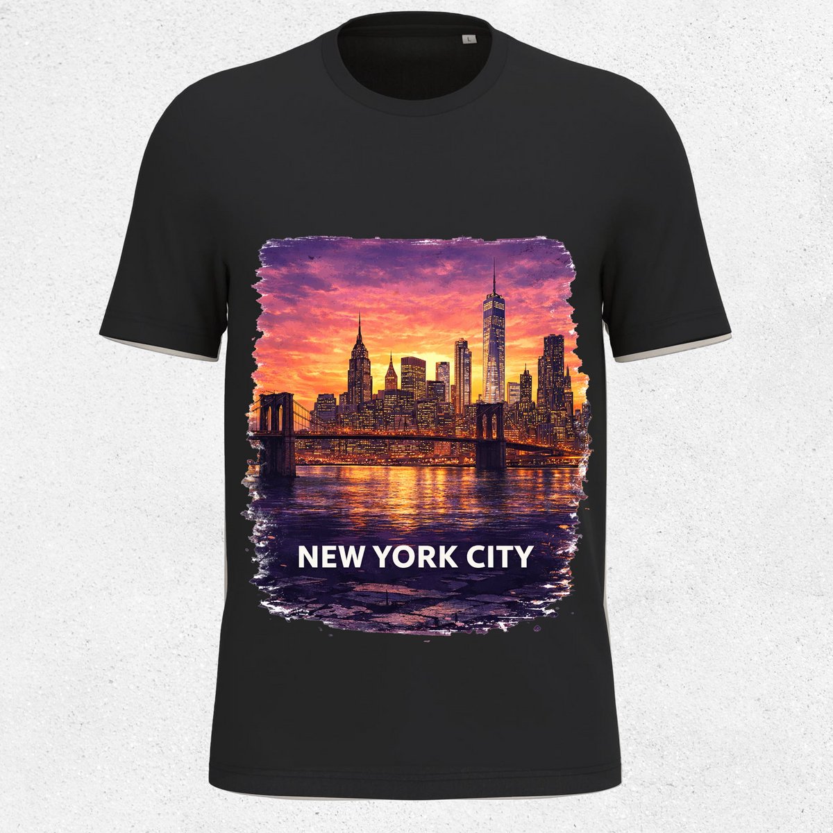 G-TOWN NYC Dusk – T-shirt – Unisex – Maat M – Zwart
