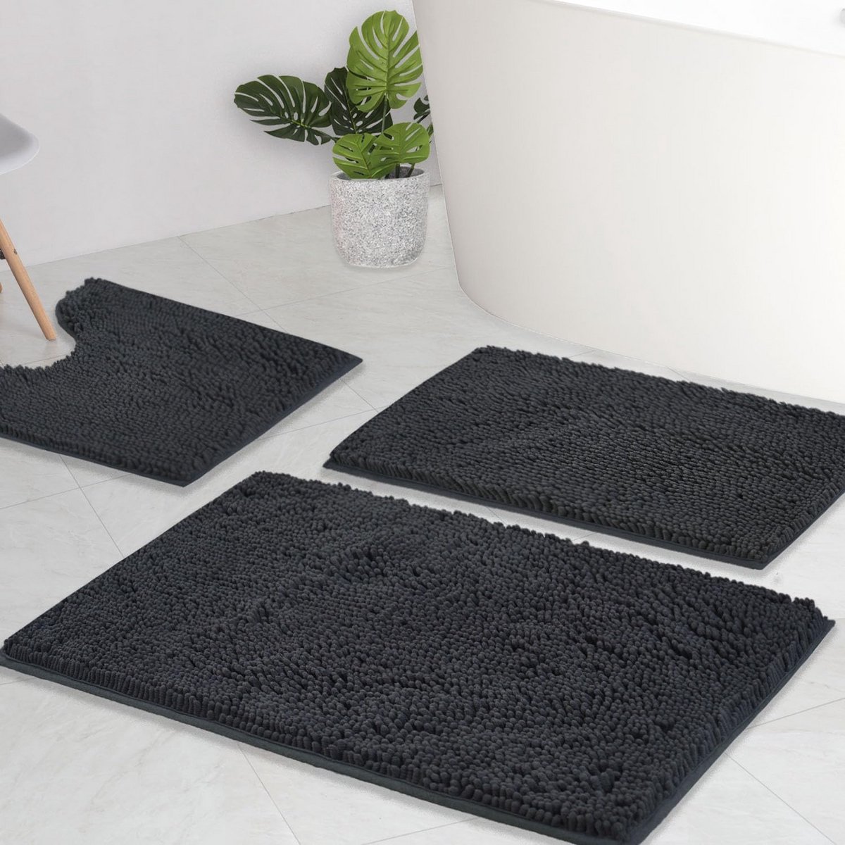 Badkamertapijten Set - Super Absorberend en Antislip - Zachte Shaggy Badmatten voor Badkamer