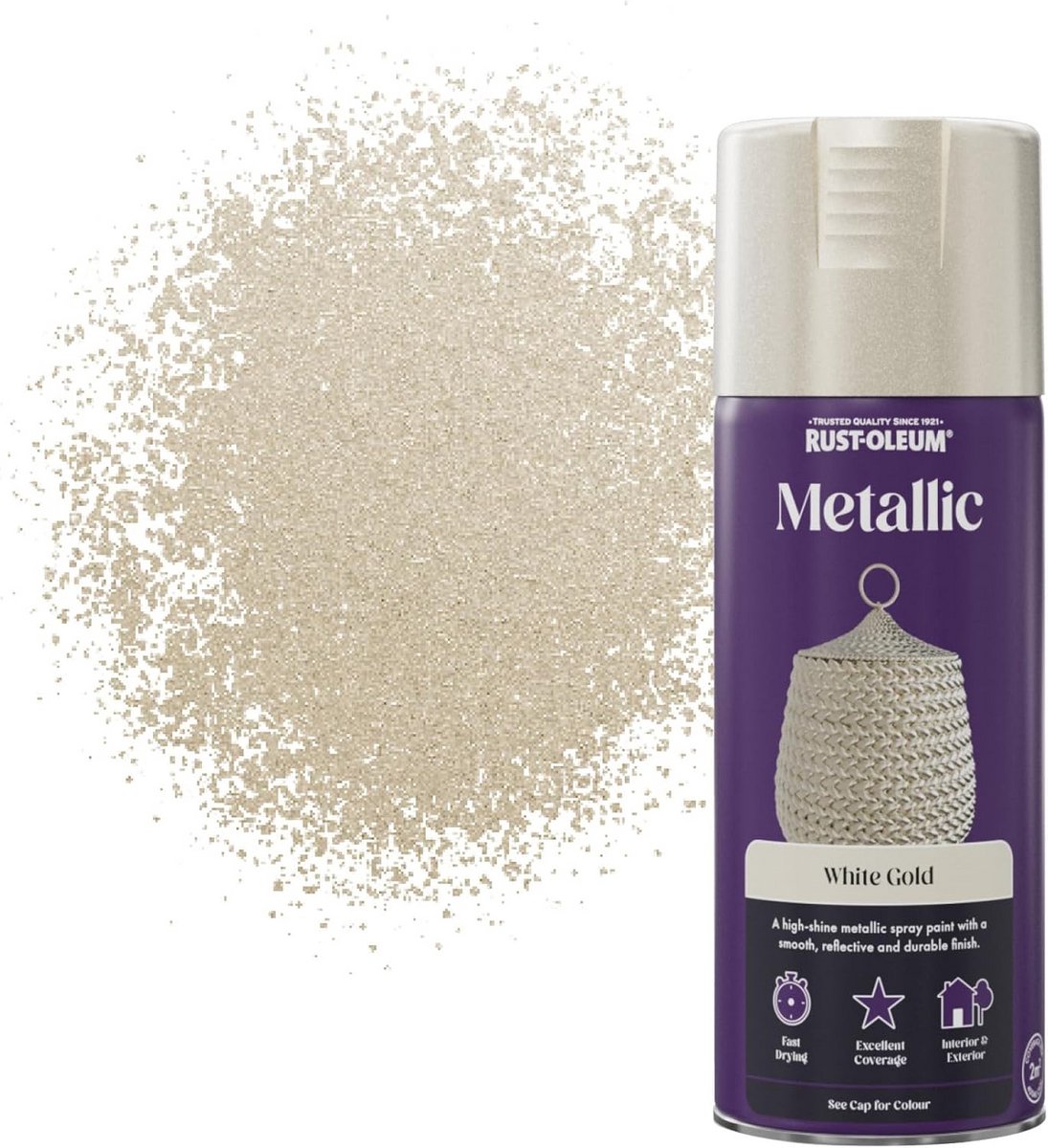Spuitverf Wit Goud Sneldrogend 400ml - Hoge Kwaliteit Sprayverf