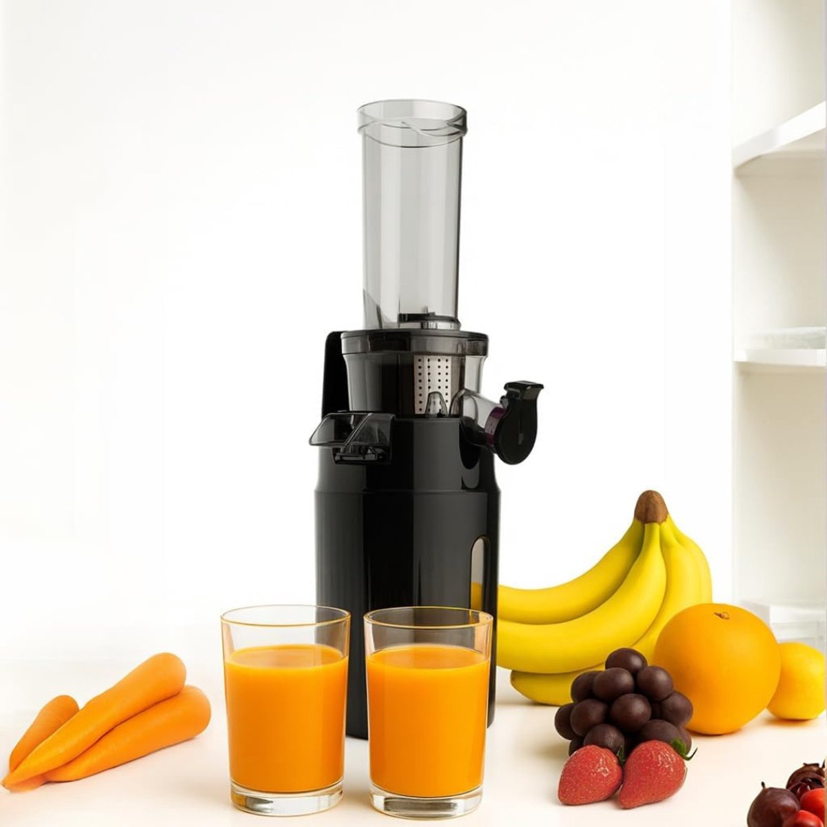 Nexvo® Sapcentrifuges Groenten En Fruit – Slowjuicer Met 3 Snelheden – Sapcentrifuge 300ml - Zwart - 14cm x 36cmx 13cm