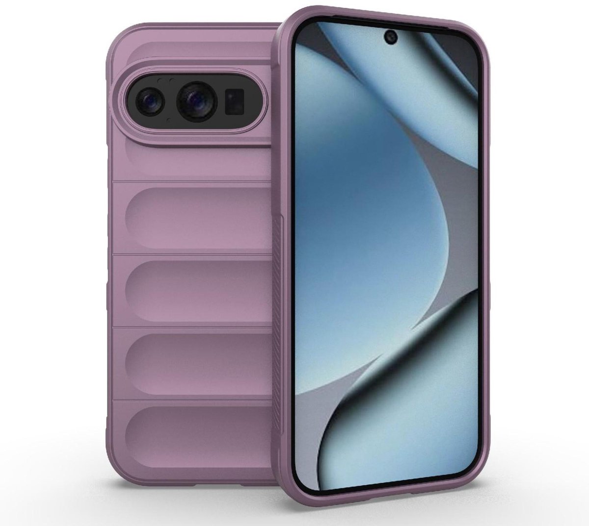 Mobigear Hoesje geschikt voor Google Pixel 10 Telefoonhoesje Flexibel TPU | Mobigear Bumpy Backcover | Pixel 10 Case | Back Cover - Paars