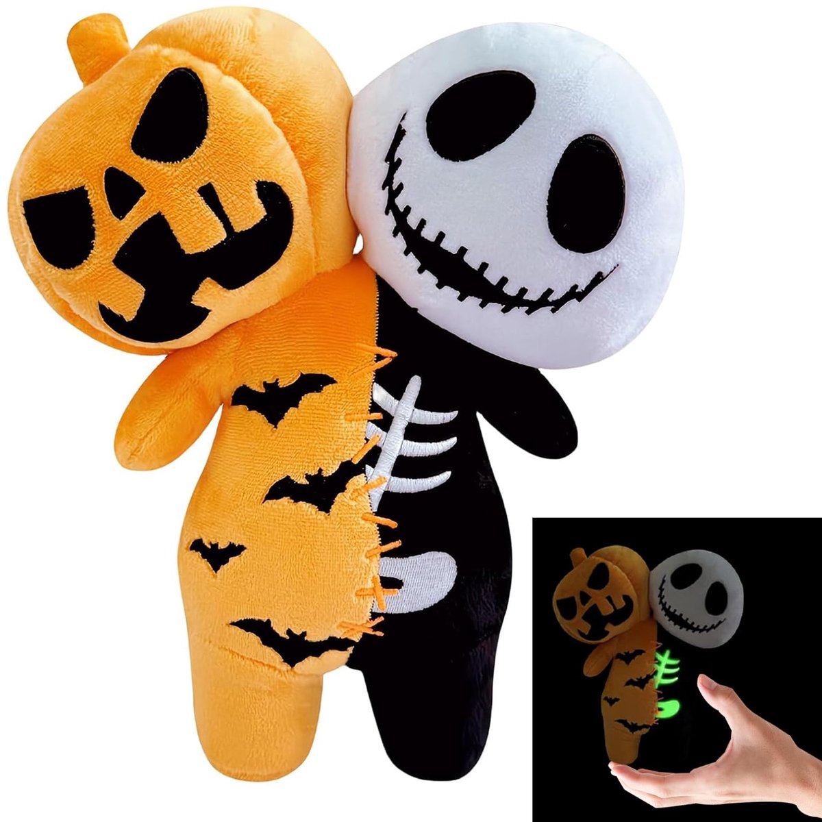 Halloween Knuffeldier - Fluorescerend Kussen - 25x20x33 cm