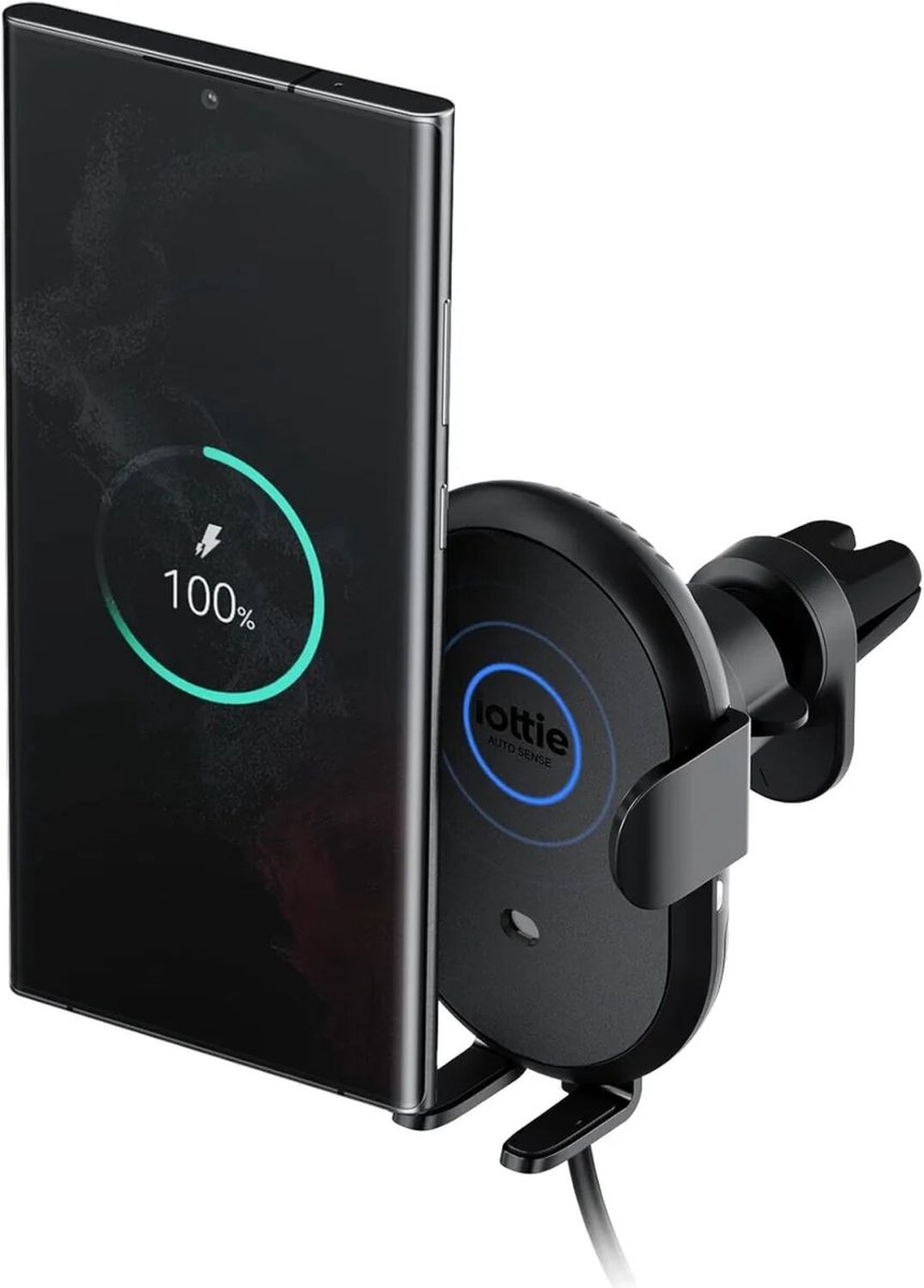 iOttie Auto Sense 2 - Houder Ventilatierooster - Verstelbare Telefoonhouder Auto - 10W Draadloos Opladen Qi2 - Zwart