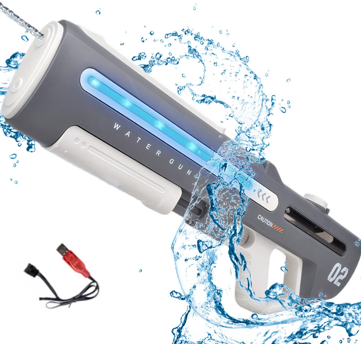 Elektrische Waterpistool - Automatische Waterpistool - Elektrische Watergun - Waterblaster - Volledig Automatisch - Hoge Druk Waterpistool - 700ml - Grijs