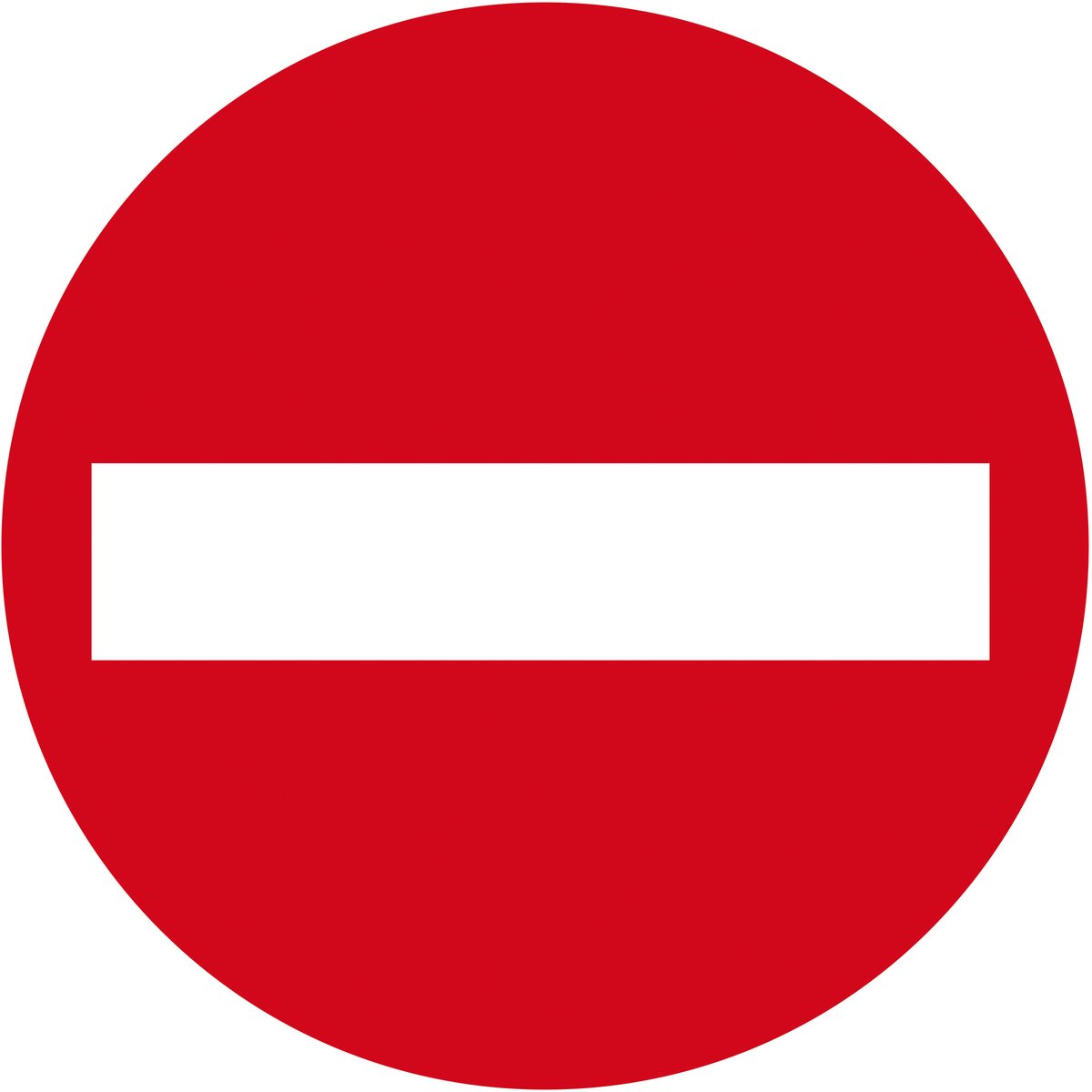 Set van 2 zelfklevende stickers – pictogram verboden toegang – Ø pictogram: 210 mm.