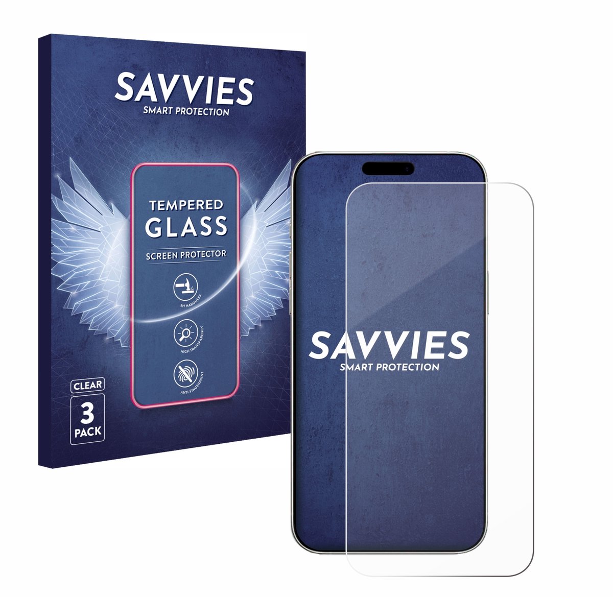 Savvies - Glas Screenprotector voor Apple iPhone 16 - Gehard Beschermglas 9H 3 Stuks