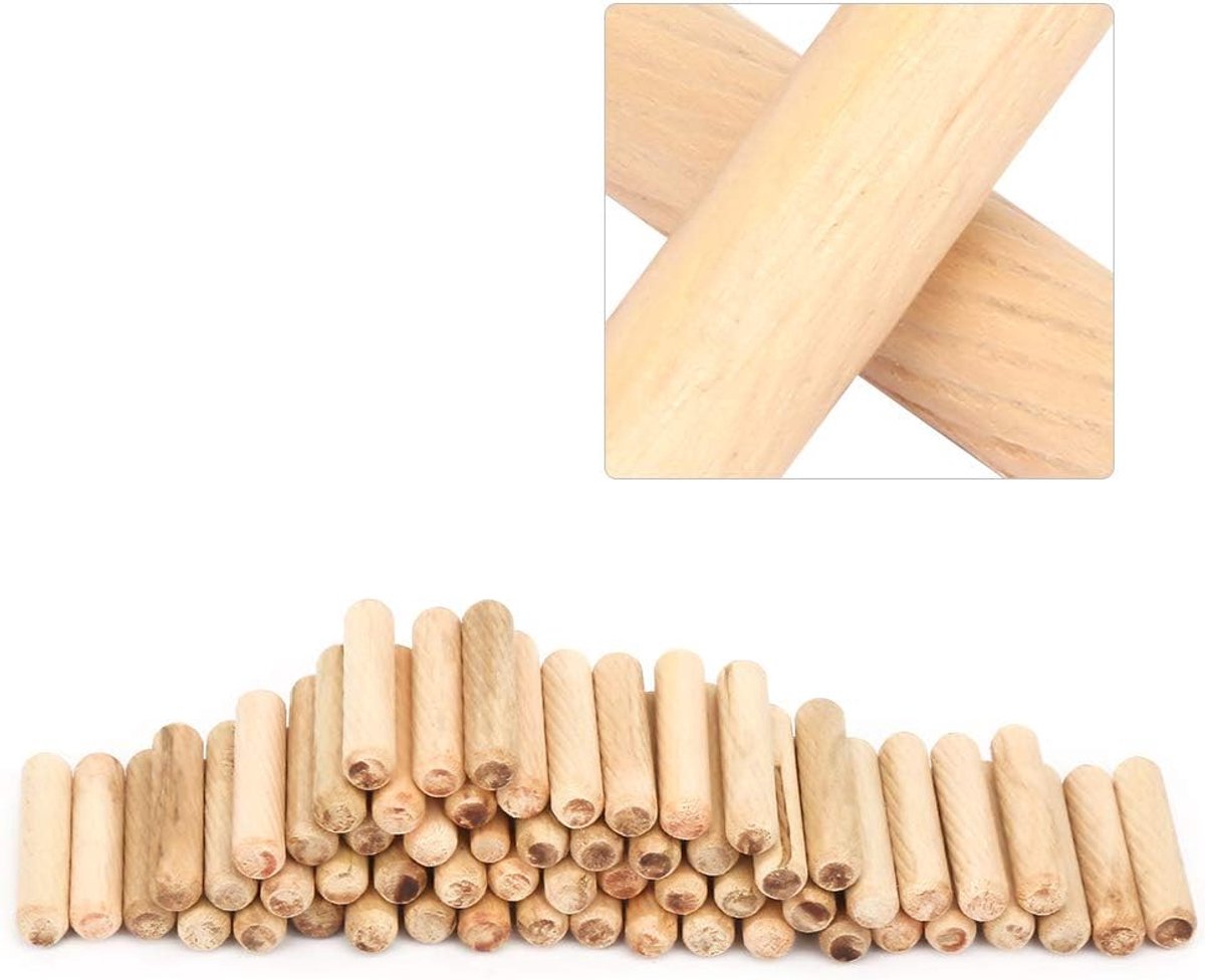 Houten Paspennen - Ronde Deuvels - Meubelmontage - Massief Hardhout - 6/8/10mm