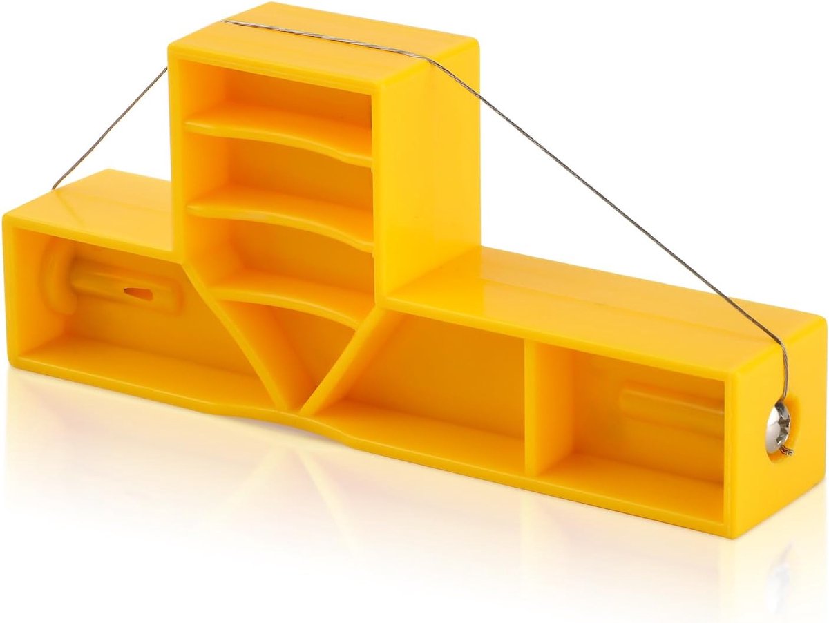 Klei Snijgereedschap - Schuine Snijder - Keramiek Beeldhouwen - Flexibel Staaldraad - 10x45cm - geel