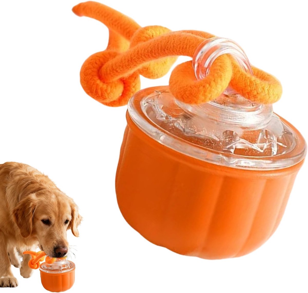 Hondenspeelgoed Bal - Intelligent Trainingsspeelgoed - Zelfbezigheid Verrijking - Intelligent Roll-Design - 8.5x7.2x8.6 cm - Oranje