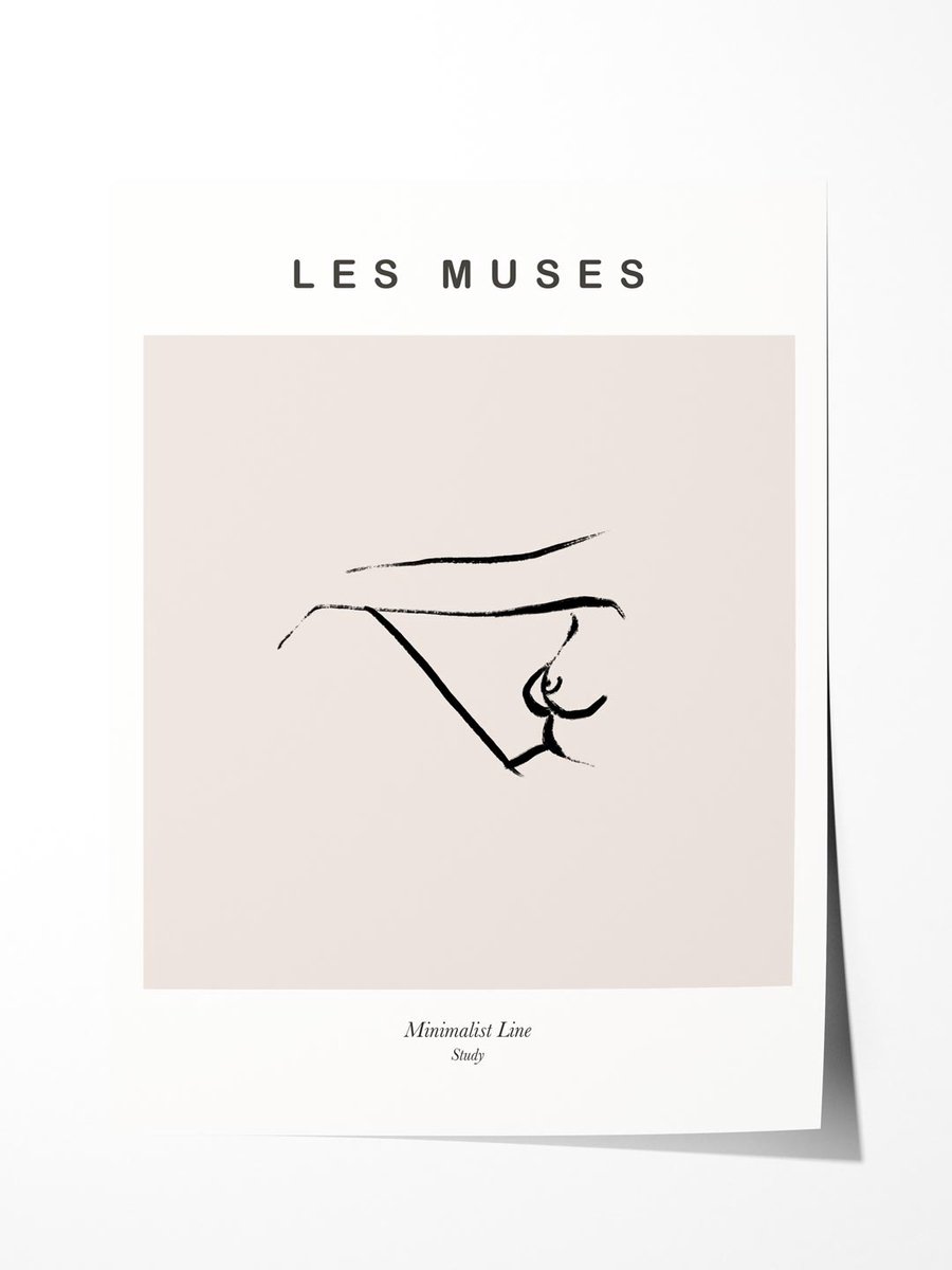 Les Muses Minimalistische Lijnkunst Poster - Poster 70x100 cm - Sfeervolle Wanddecoratie voor Woonkamer & Slaapkamer - Premium papier - zonder lijst
