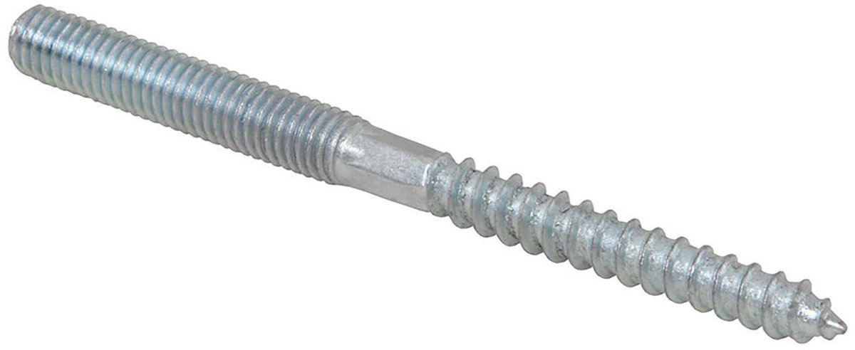 Stokschroeven M10 - Verzinkte Schroeven - Houtbevestiging - Roestwerend Geleverd - 100x10mm - Zilverkleurig