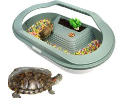 Schildpaddenverblijf - Reptielen Aquarium - Zonnebad Terrarium - Met Drainage Systeem - 35 cm Lengte - Transparant