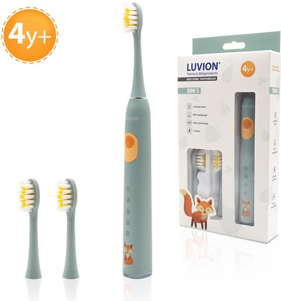 LUVION® 500S Groen – Sonische Elektrische Kinder Tandenborstel – 5 Poetsstanden – USB-C Oplaadbaar