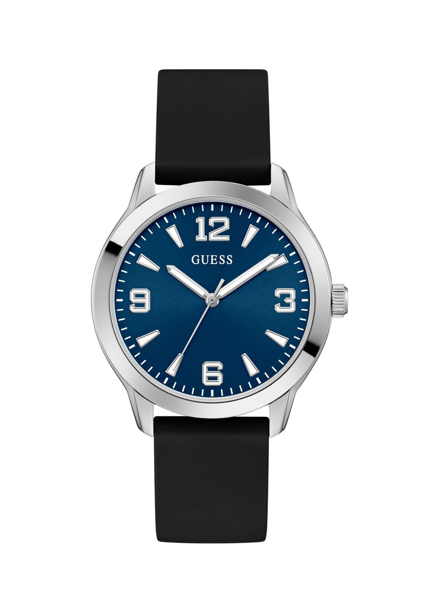 Guess Colton Quartz Analoog Horloge Zwart En Blauw Behuizing: 100% Roestvrij Staal| Armband: Roestvrij Staal 42 mm U1487G1M, U1487G2M, U1487G3M, U1488G1M, U1488G2M, U1488G5M