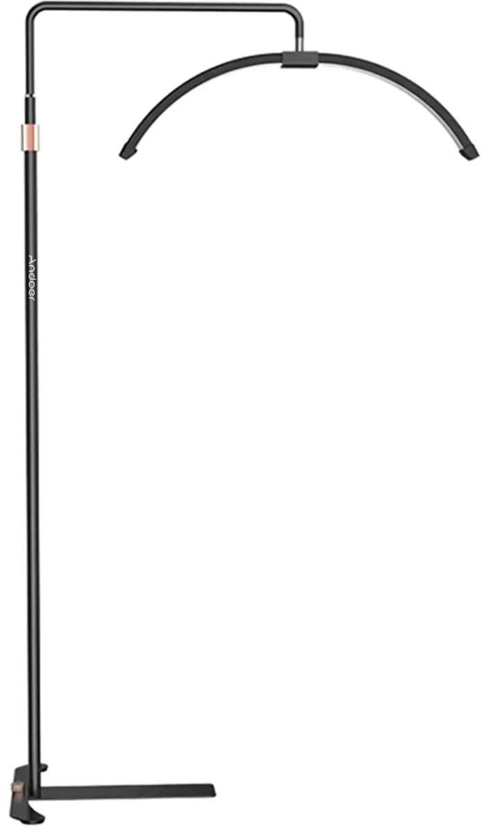 uJOY Halve maandlamp - Met afstandsbediening - LED verlichting - Metalen lichtstandaard - Dimbaar - Draaibaar - Verstelbare hoogte