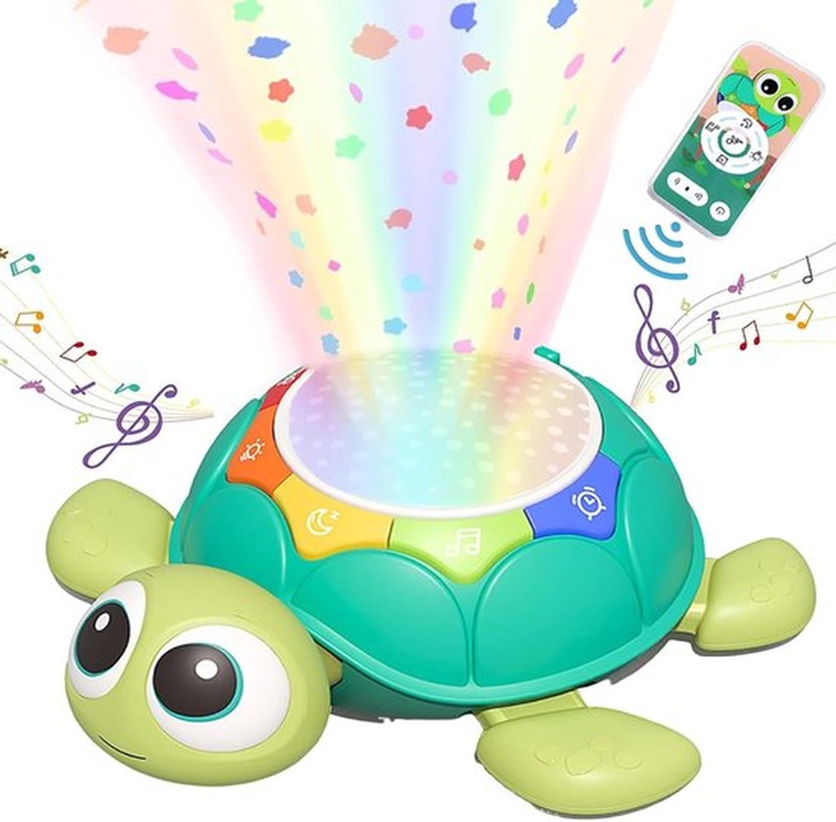 Muzikale Baby Kruipend Speelgoed Schildpad – 5-in-1 Interactieve Baby Speelgoed met Licht, Geluid & Projectie– Met afstandsbediening – Kruiptrainer voor Baby’s 6-12-18 Maanden – Montessori Educatief Speelgoed – Cadeau voor Jongens & Meisjes 0-2 Jaar