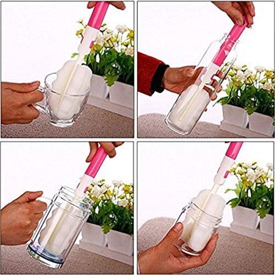 4 STKS Flessenborstel, Fleswasmachine Set Lange Spons Fles Reinigingsborstels Baby Fles Cleaner Borstel, Tepelborstel (4 stuks) van Merkloos — afbeelding 5