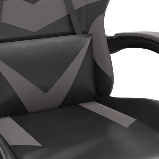 Comfortabele Gamestoel - Gaming Zetel - Langdurig Gamen - Inklapbare Voetensteun - 59.5 x 57.5 x 120.9 cm - Zwart Grijs — afbeelding 4