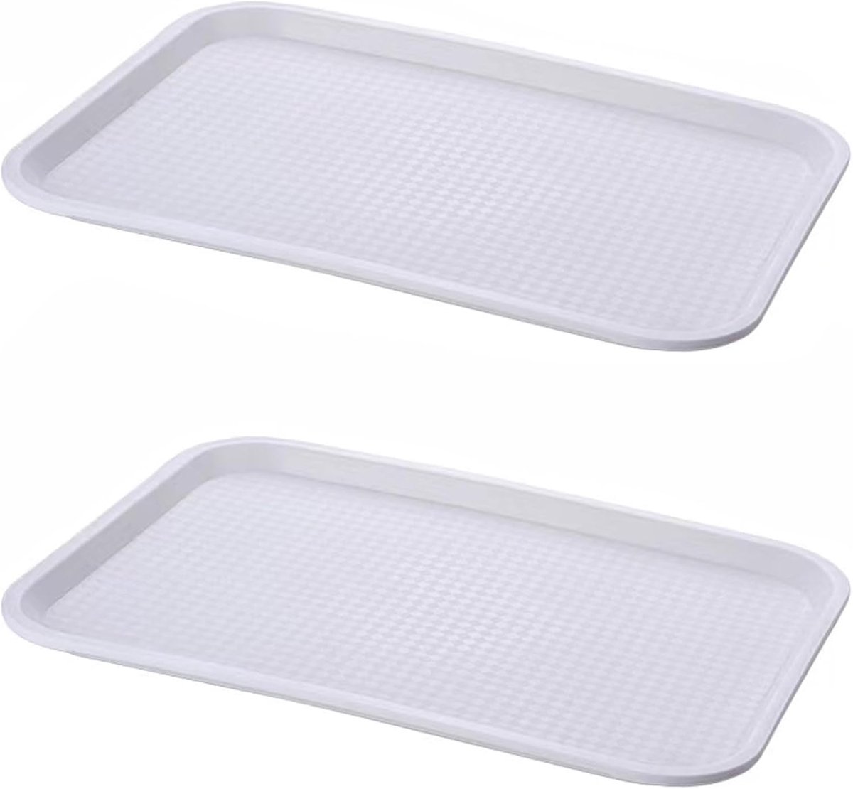 Set van 2 Multifunctionele Serveerbladen Zwart & Wit - Antislip en Voedselveilig