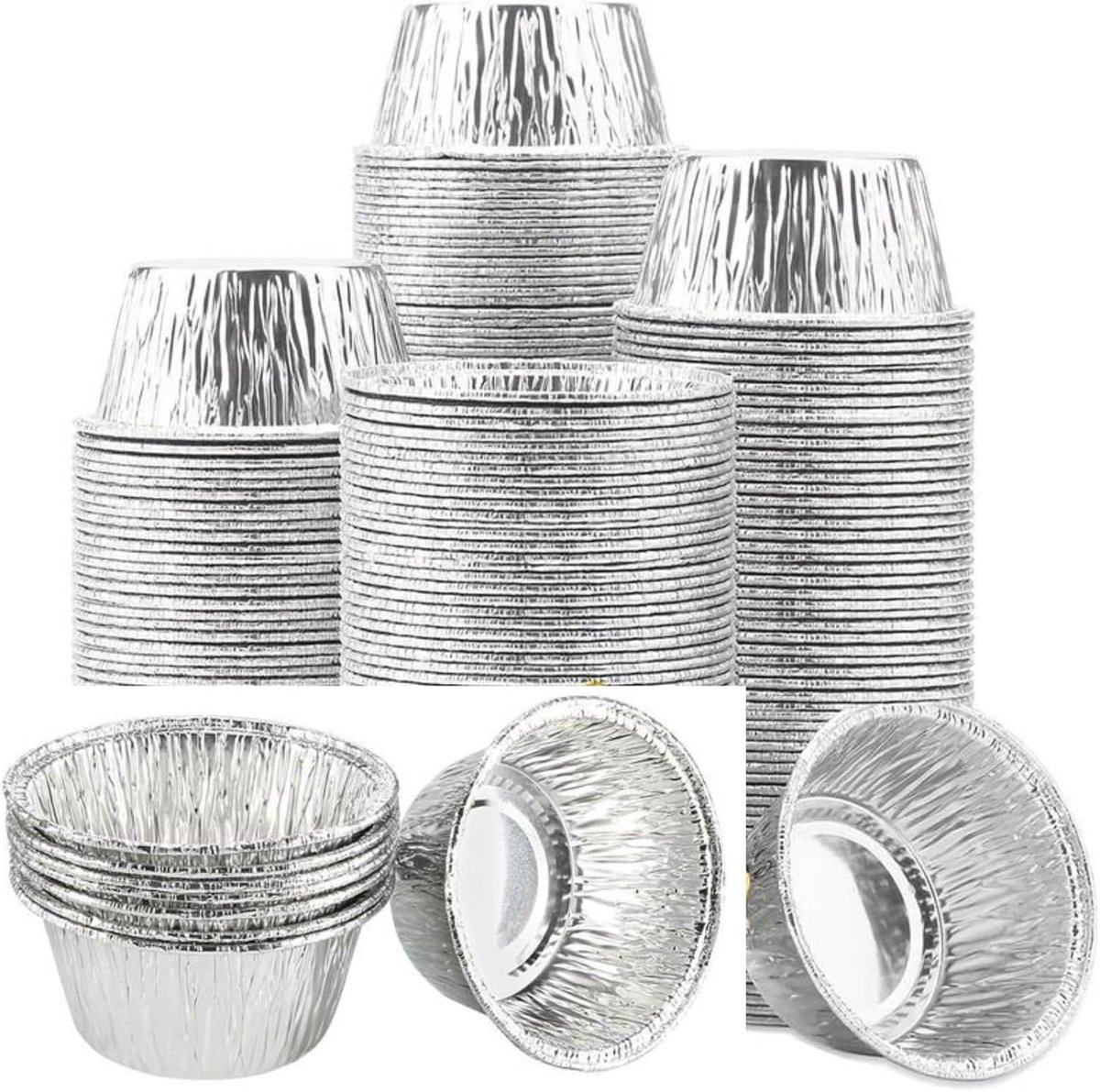 Set van 100 Aluminium Ramekins 150ml - Hittebestendig en Herbruikbaar