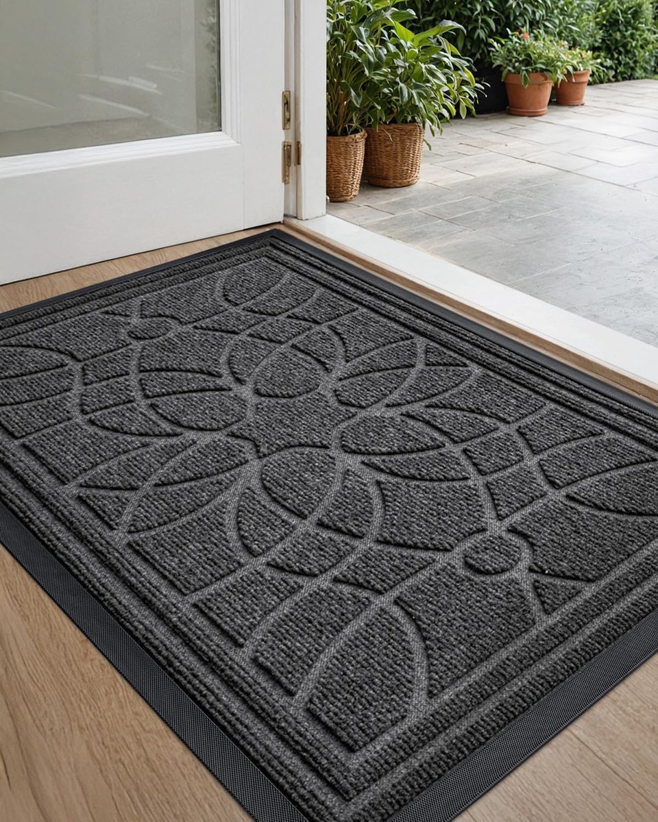 Antislip Voordeurmat Grijs 40x69 cm - Zwaar Belastbaar met Laag Profiel