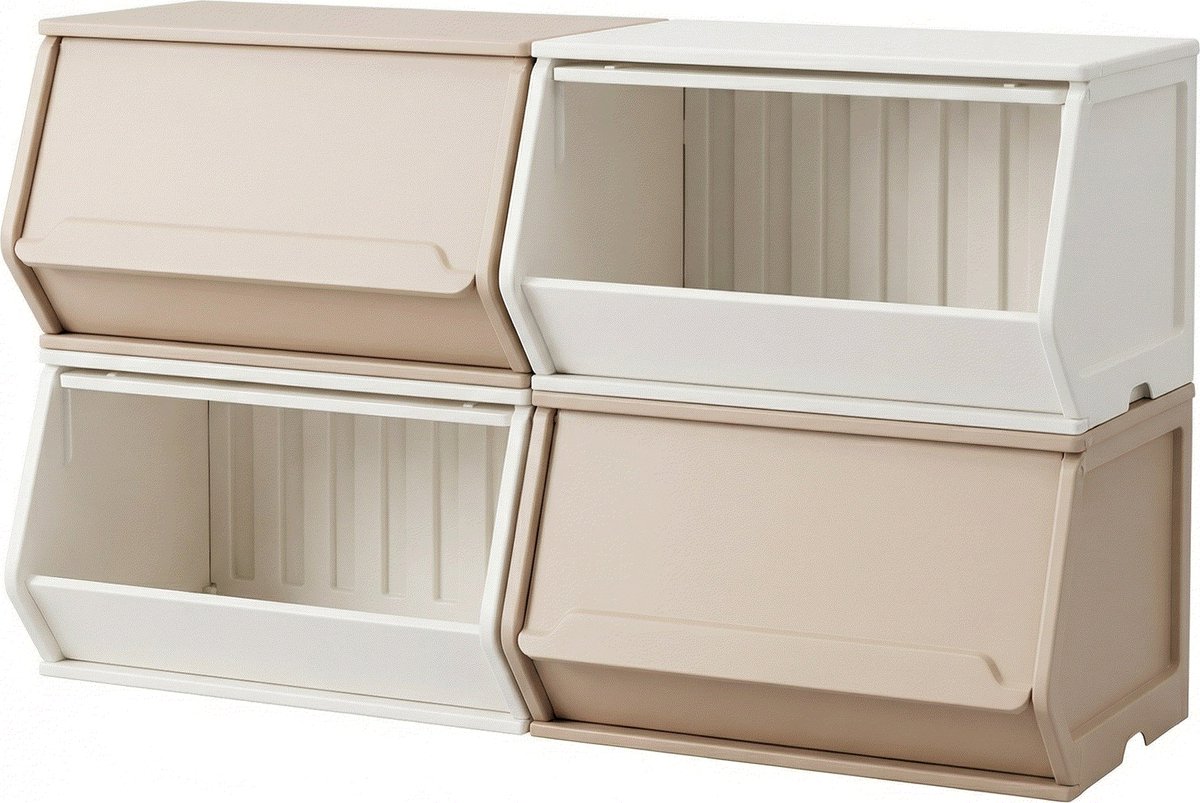 Opberg Combinatie Beige XL - Stapelbare Opbergbakken | Russle