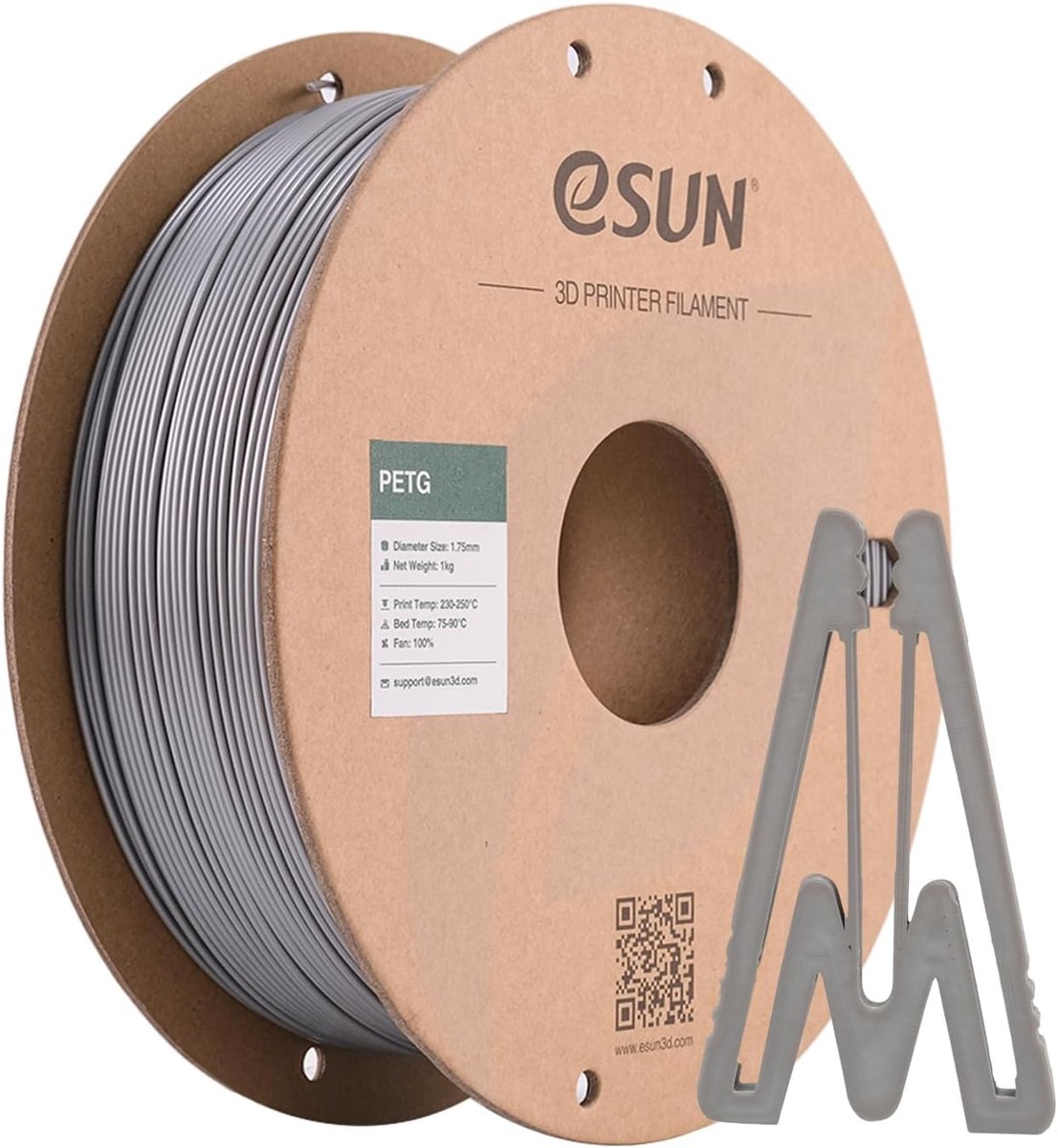 PETG Filament 1.75mm Zilver - 1KG Spool voor 3D Printer - Hoge Precisie Materiaal