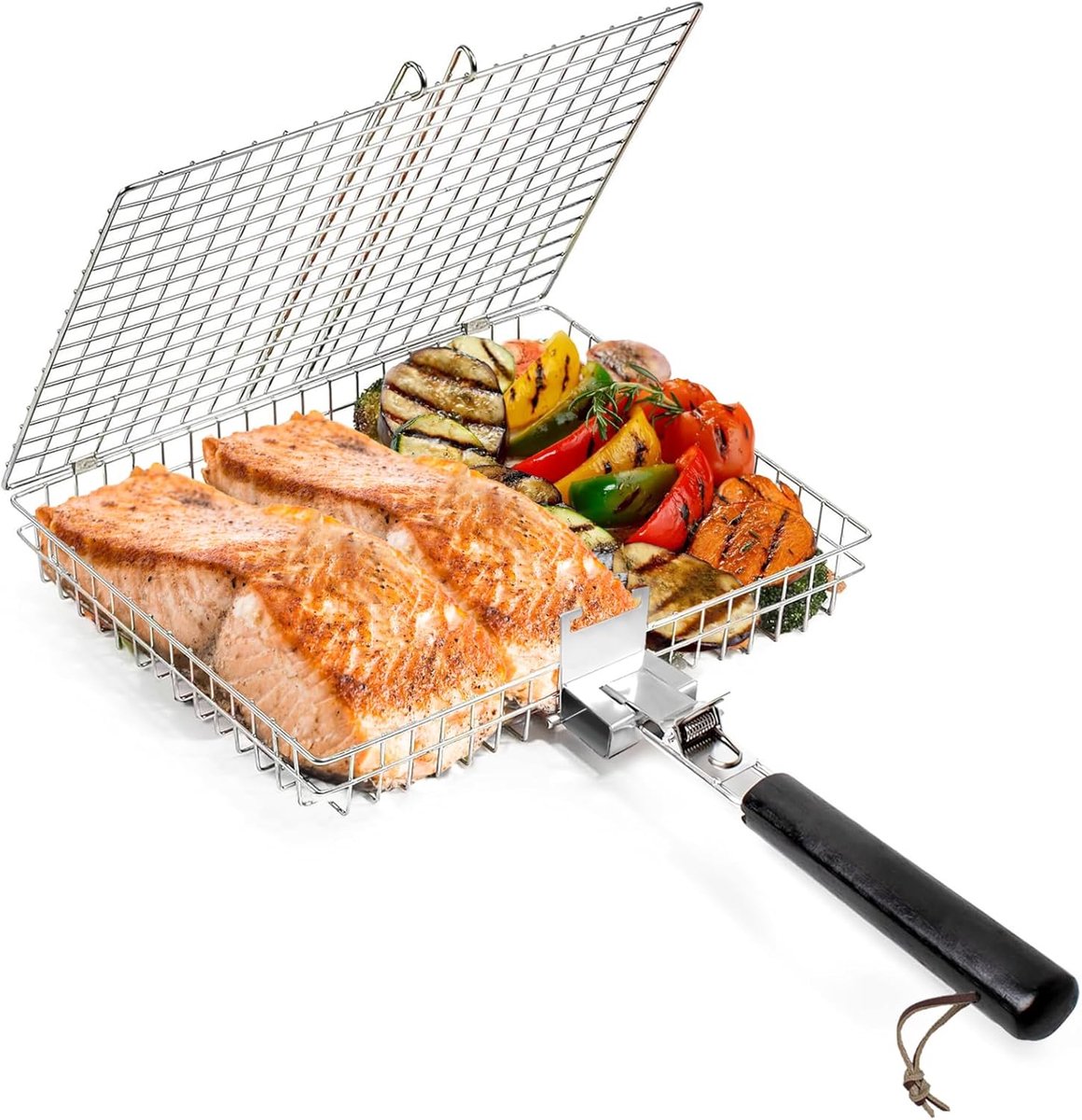 Roestvrijstalen Grillmand - BBQ Mand met Afneembaar Handvat voor Vis & Groenten