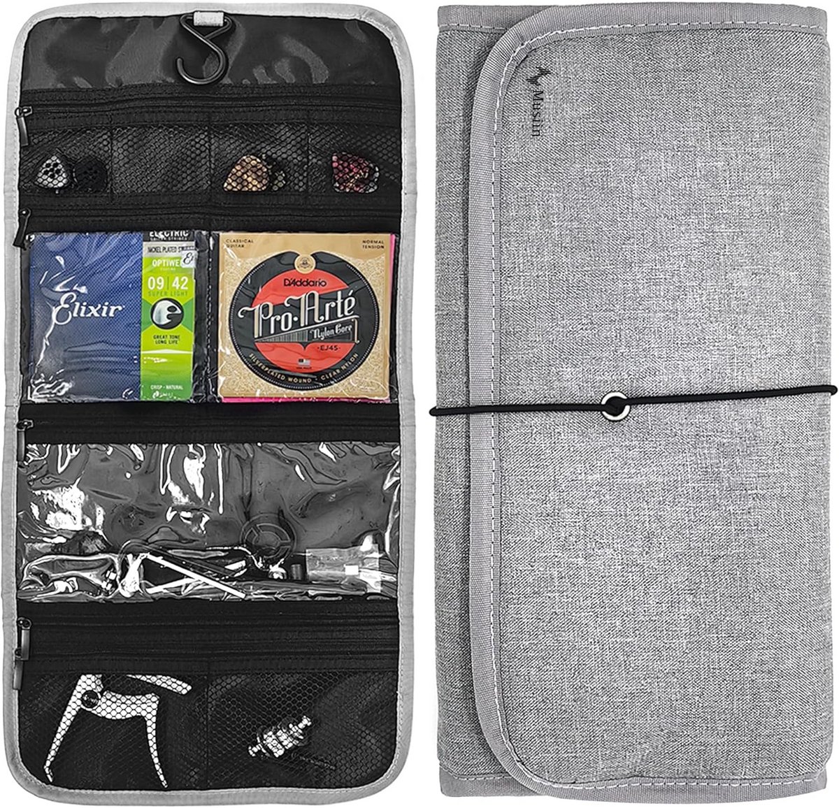 Opvouwbare Gitaar Accessoire Tas - Organizer voor Picks, Snaren, Capo & Banden