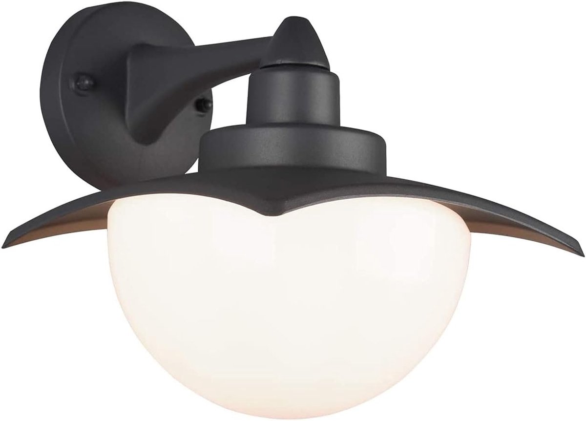 Klassieke Buiten Wandlamp Antraciet met Opaal Wit Glas voor Tuin en Entree