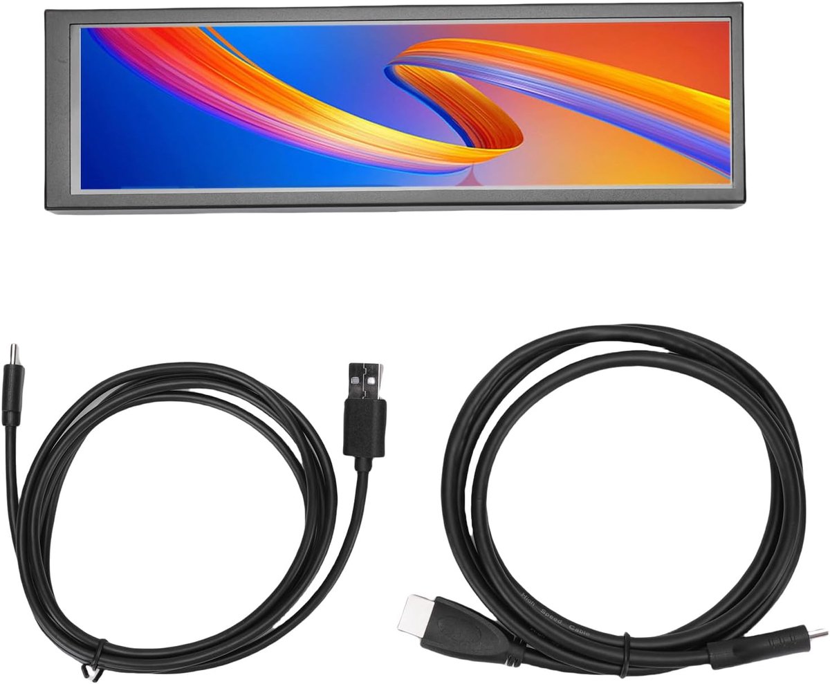 8,8 Inch Touchscreen Monitor voor PC Temperatuur Weergave (1920x480)