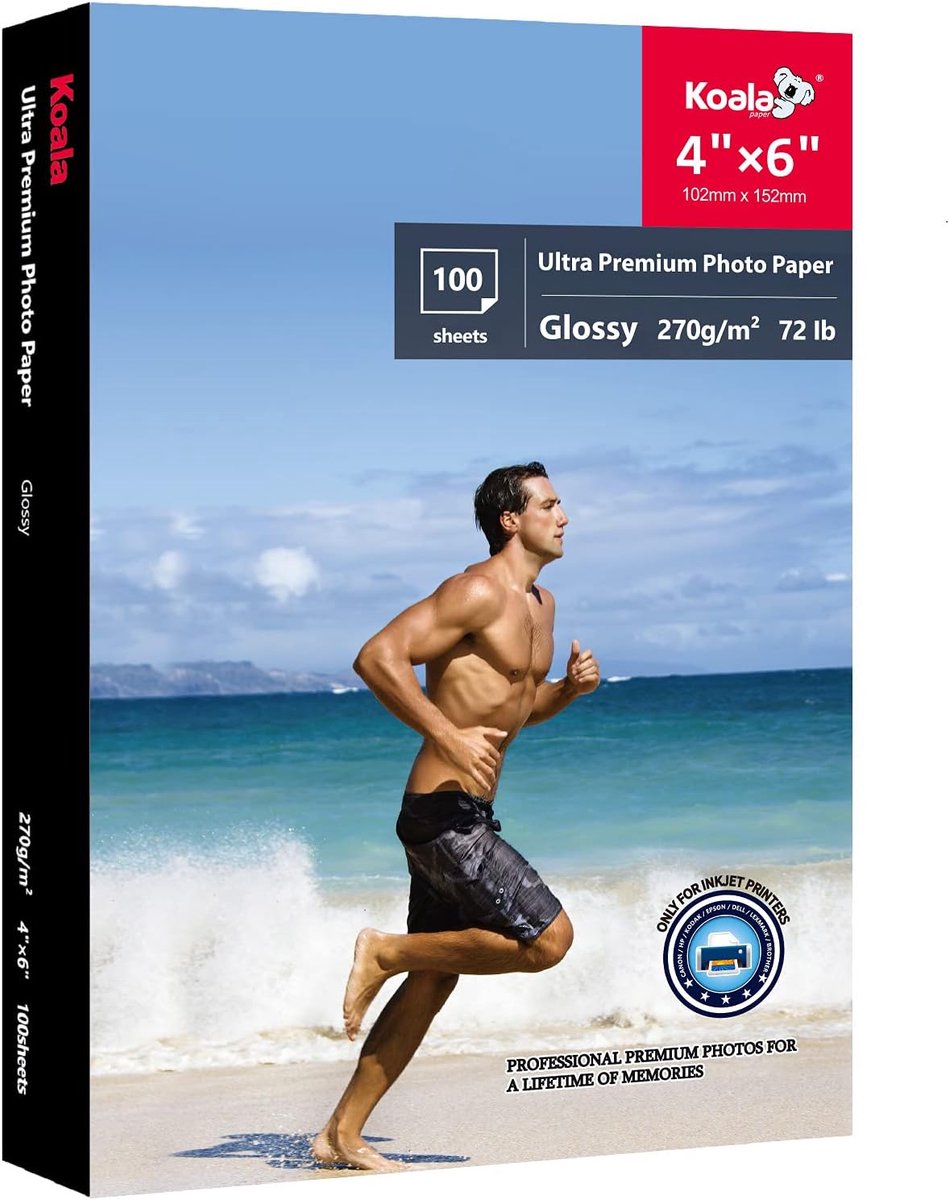 Glanzend Fotopapier 10x15 cm - 100 Vel Inkjet Printer Papier, Waterdicht