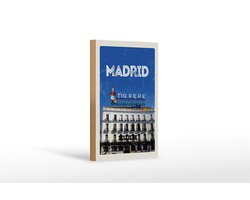 Holzschild Reise 12x18 cm Madrid Tio Pepe Symbol Dekoration