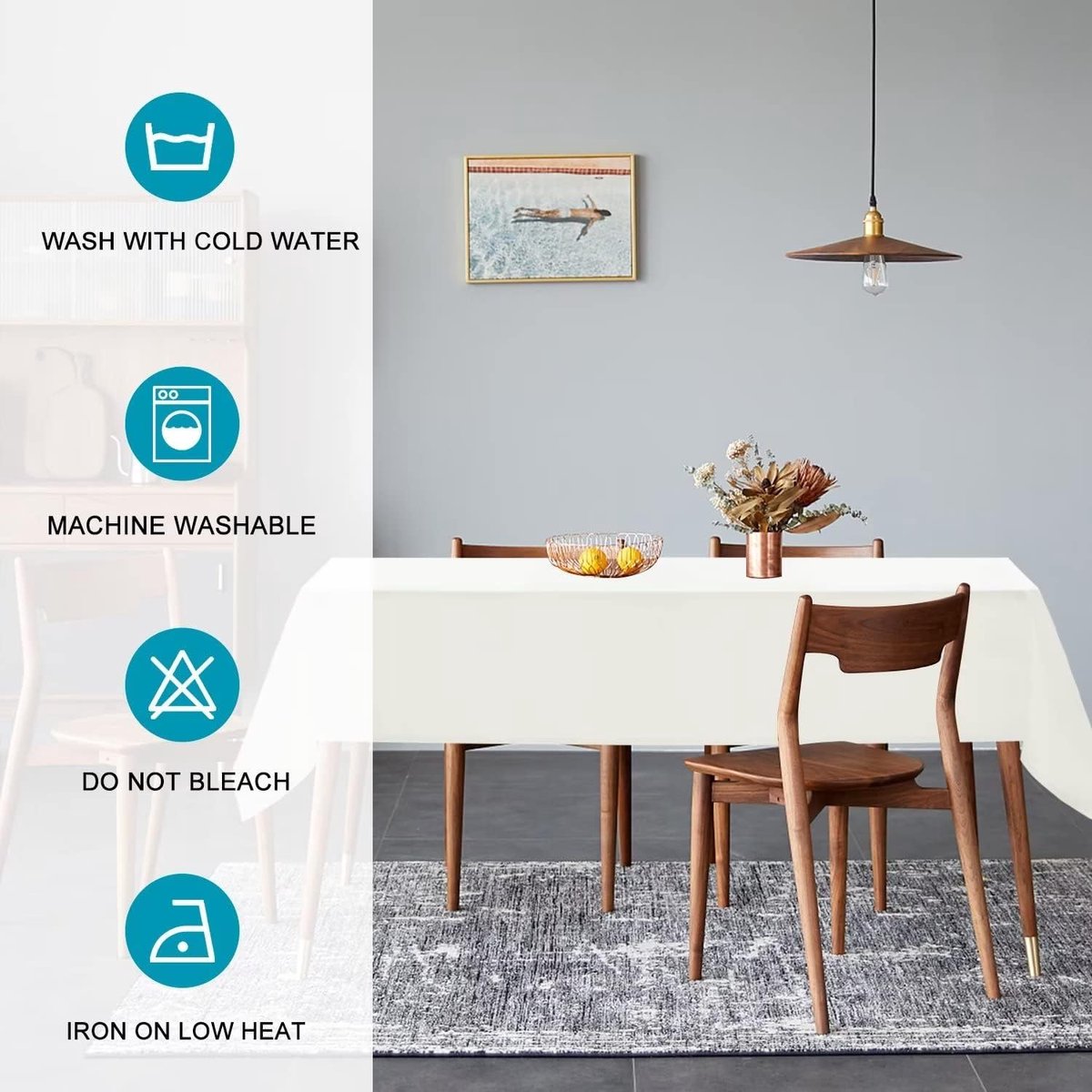 Waterafstotend Tafelkleed Ivoorkleurig - Vlekbestendig & Onderhoudsarm - 150x300 cm