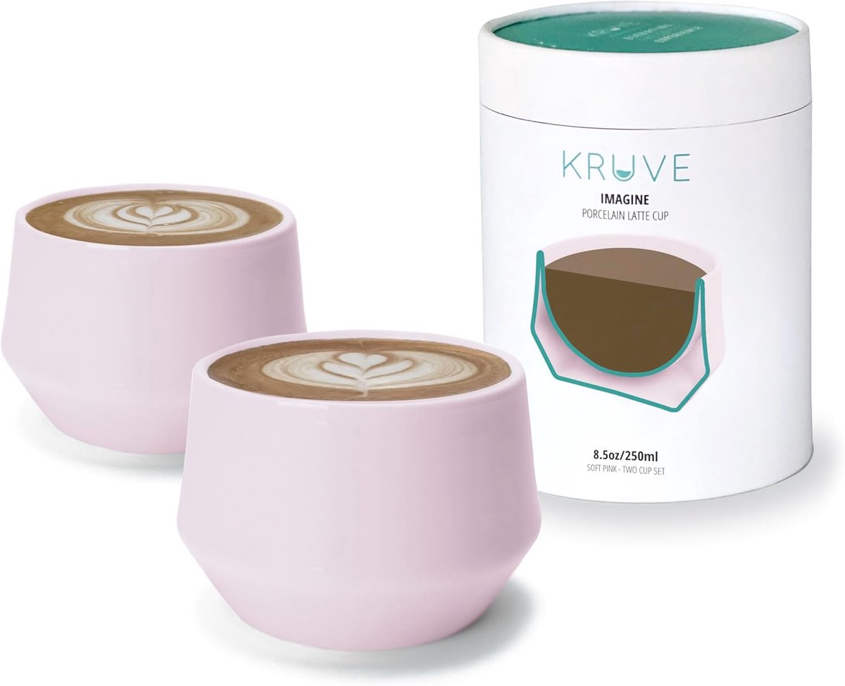 Dubbelwandige Porseleinen Latte Cups - Set van 2 - Ideaal voor Latte Art - 250 ml