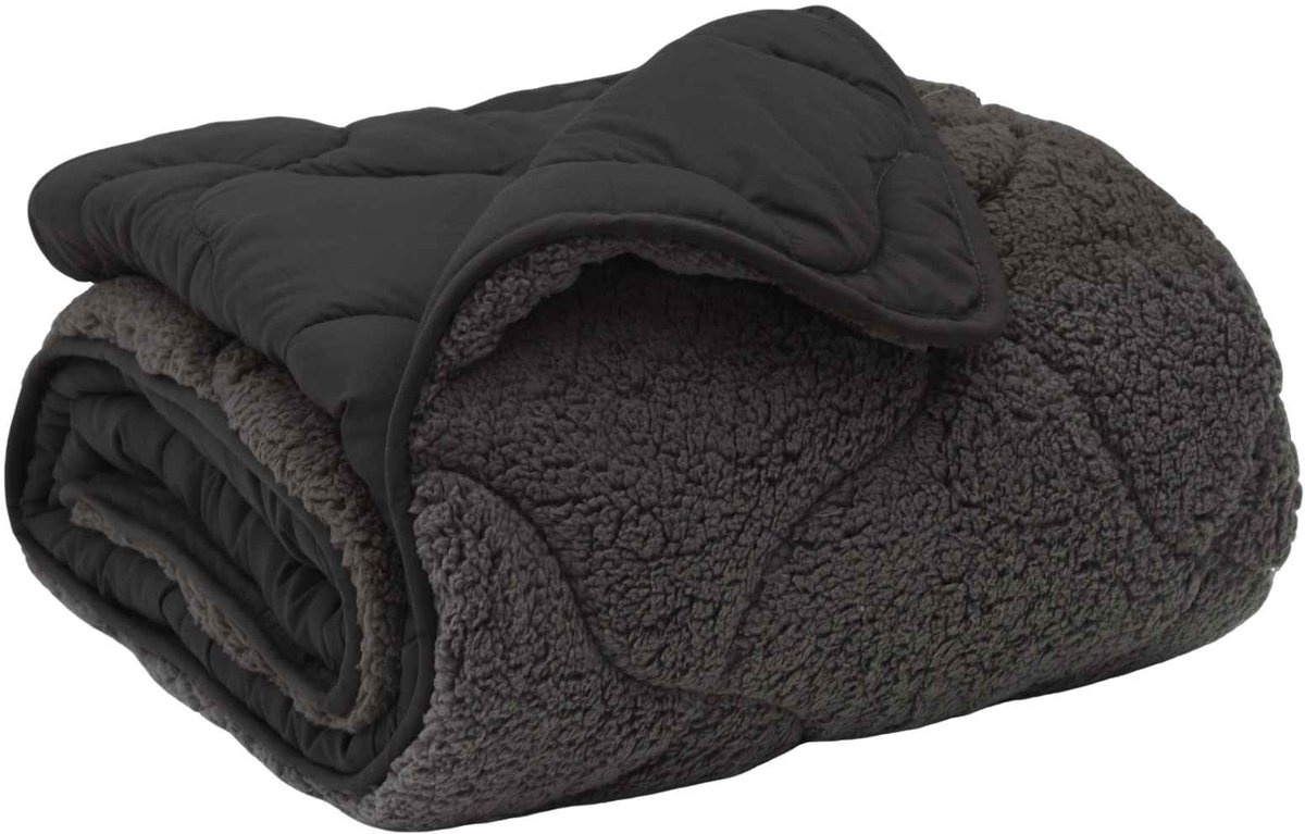 vidaXL - Winter - Duvet - Antraciet - 200 - x - 240 - cm - Microvezel - en - Teddy - fleece