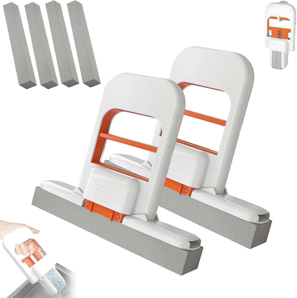 Mini Opvouwbare Dweil - Desktop Reiniger - Kleine Ruimtes - Nat en Droog Gebruik - 15 x 13 cm