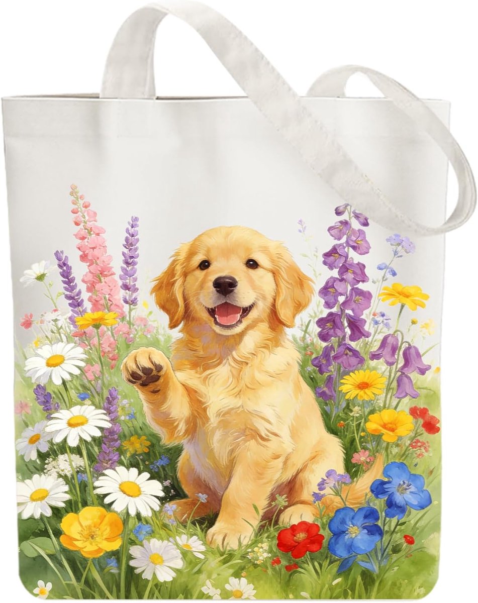 Canvas Tas - Draagtas Herbruikbaar - Boodschappen Winkel - Duurzaam Katoen - 38x40 cm - Wit