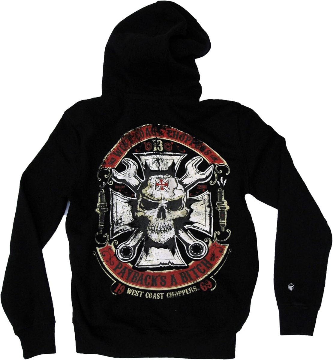 Capuchontrui met Rits - Hoodie Vest - Casual Draagcomfort - Print op Borst - Normale Pasvorm - Zwart