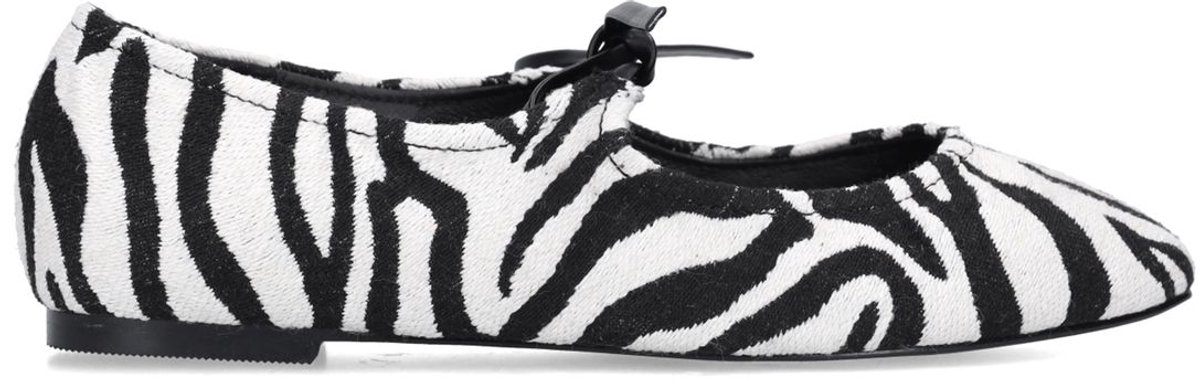 Sacha - Dames - Zwarte zebra ballerina's - Maat 41