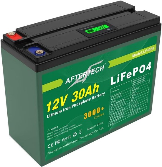 Lithium Accu - Energie Opslag - Camper Boot - 3000+ Laadcycli - 12V 30Ah