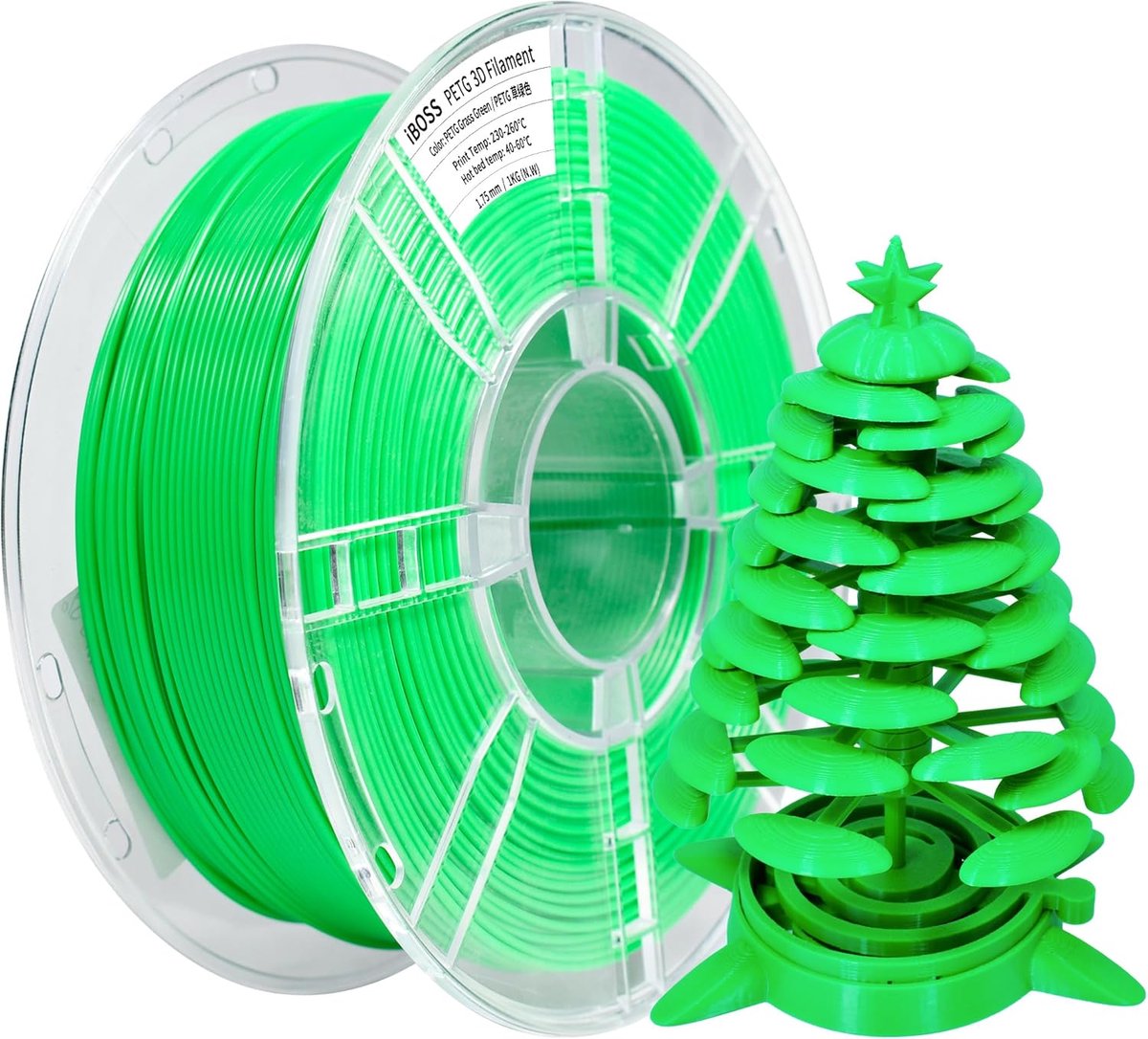 3D Printer Filament - PETG Draad - Modelbouw Printen - Hoge Taaiheid Nauwkeurig - 1.75 mm 1 kg - Groen