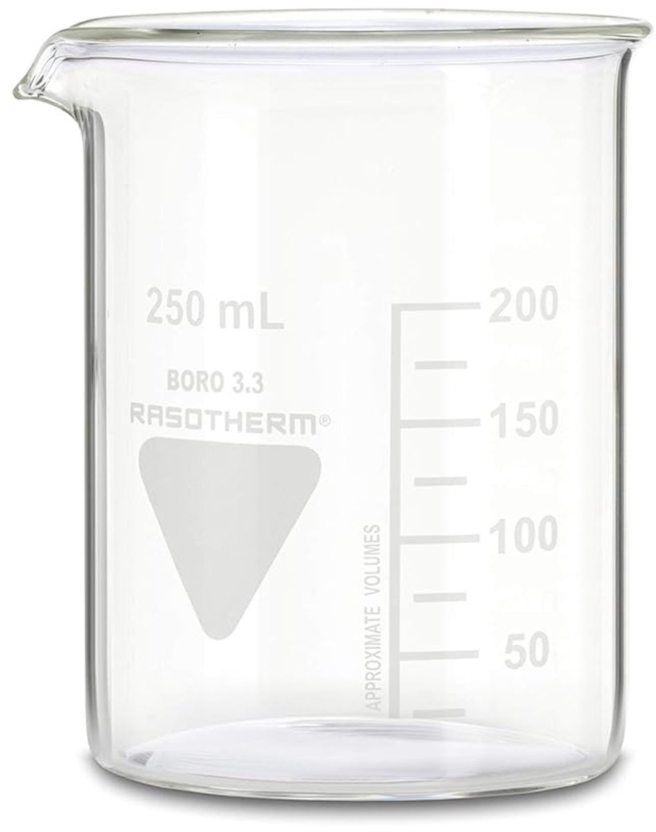 Bekerglas Lage Vorm 250 ml met Schenktuit - Borosilicaatglas 3.3