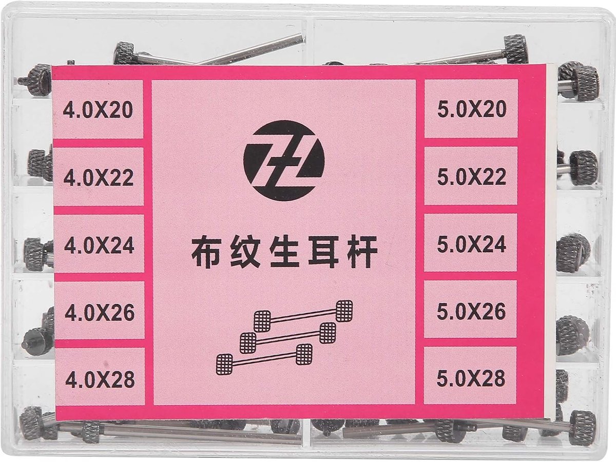 Horlogepinnen Set - Schakelpennen Veerstaafjes - Horlogereparatie Banden - Volledig Stalen Constructie - Diverse Maten - Zwart
