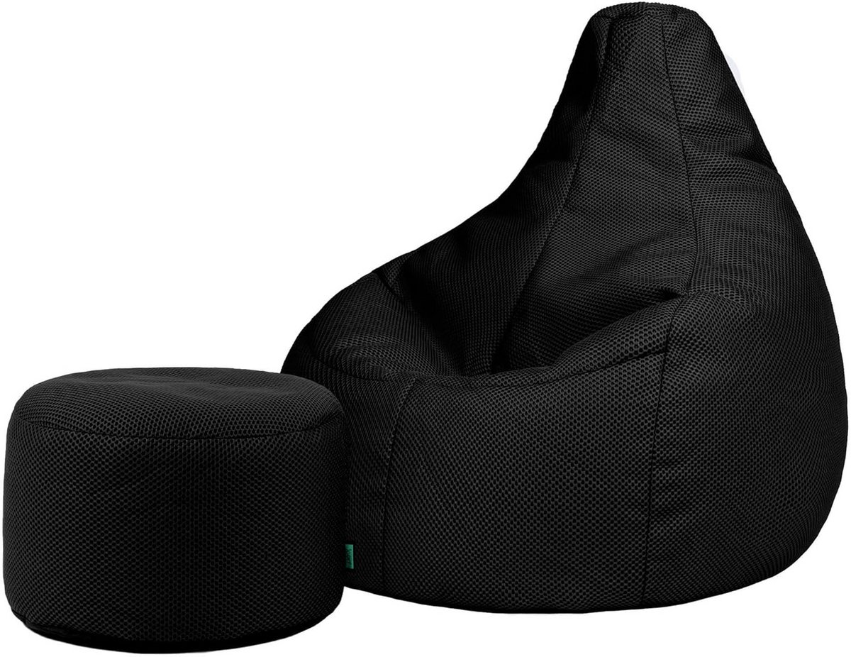 Gaming Zitzak - Fauteuil Bean Bag - Comfortabel Gamers - Ergonomisch Ontwerp - 84x90x73 cm - Zwart