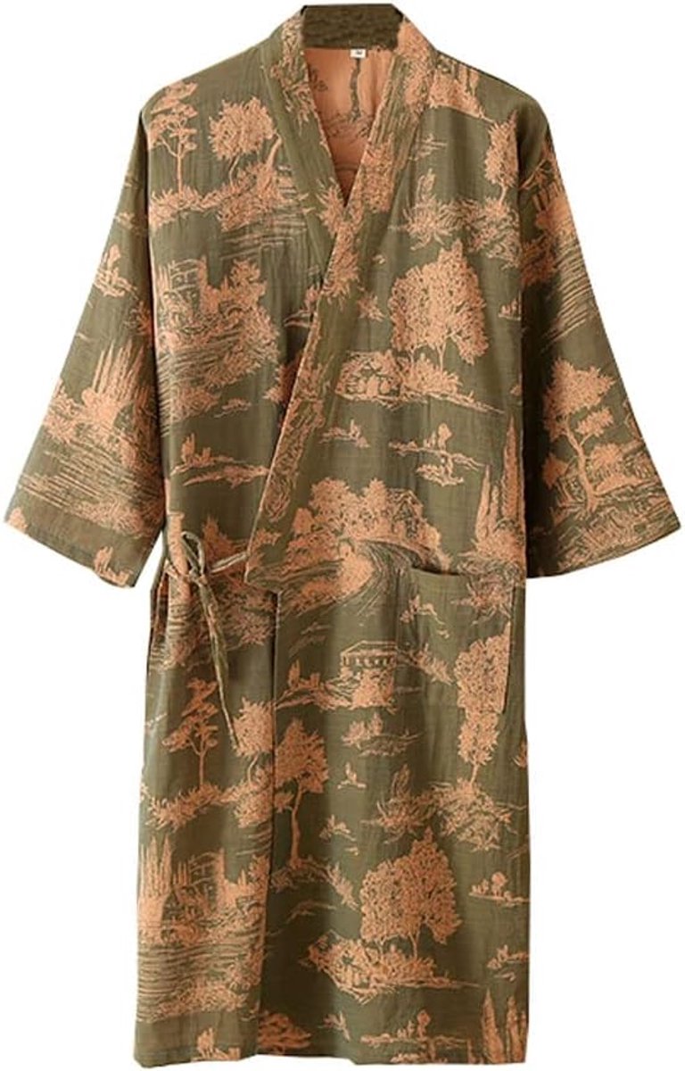 Comfortabele Katoenen Kimono Pyjama Set voor Dames - Japanse Stijl Nachtkleding