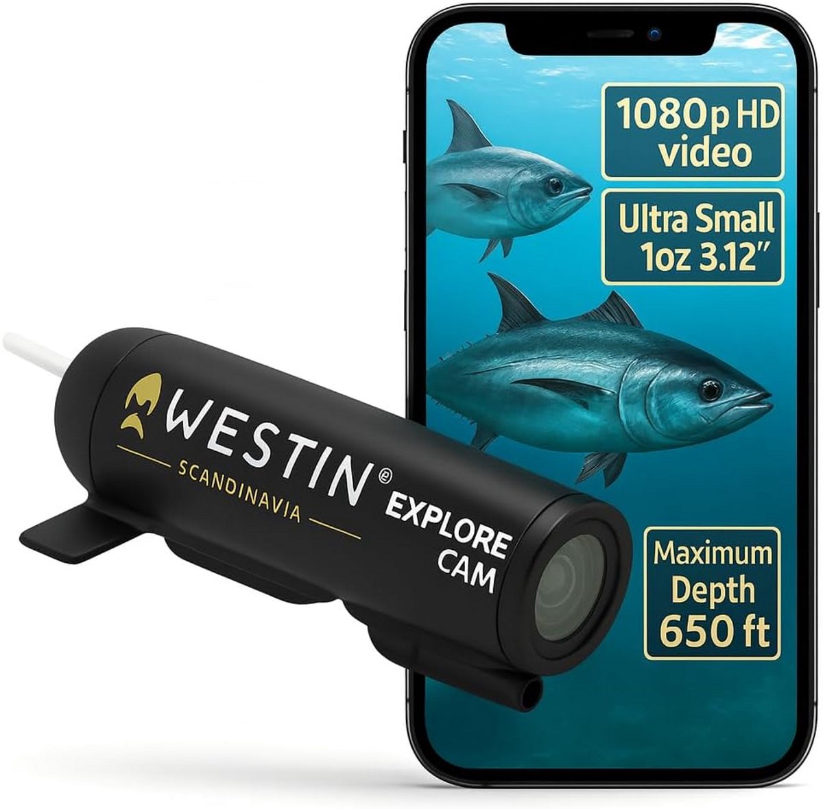 Waterdichte Onderwatercamera voor Vissen - Full HD 1080p en Dieptesensor