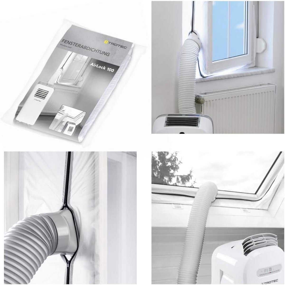 Universele Raamrubber voor Airco Afvoer - Flexibele Afsluiting voor Mobiele Airconditioners en Droger