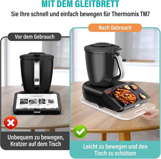 Transparante Schuifplank voor Keukenmachine met Eén Handvat voor Gemakkelijk Verplaatsen van Nifty Solutions. — afbeelding 4