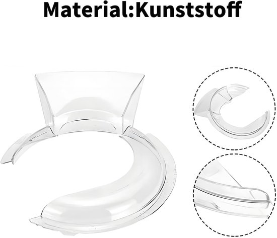 Spatdeksel voor Mixer Accessoire - Geschikt voor 4.5-5 Liter Mengkommen - BPA-Vrij van Merkloos — afbeelding 5